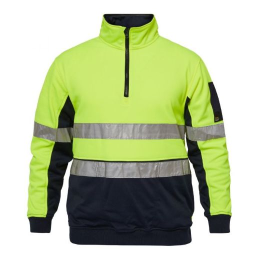 Picture of WorkCraft "RIDGE" Hi Vis Half Zip Reflective Polar Fleece Pullover